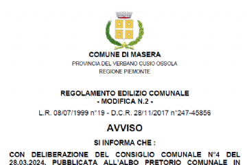 Regolamento Edilizio Comunale - Modifica n.2
