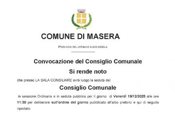 Convocazione Consiglio Comunale